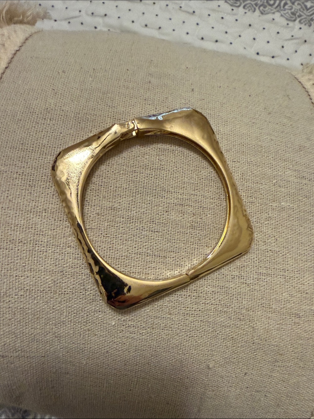 Jenn & Co Gold-Tone Square Hinged Bangle Bracelet - Chic Sculpted Design